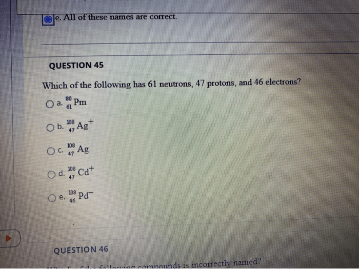 What element has 61 neutrons