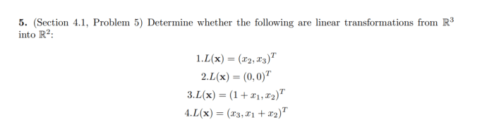 Linear transformations example