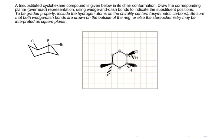 A trisubstituted cyclohexane compound is given