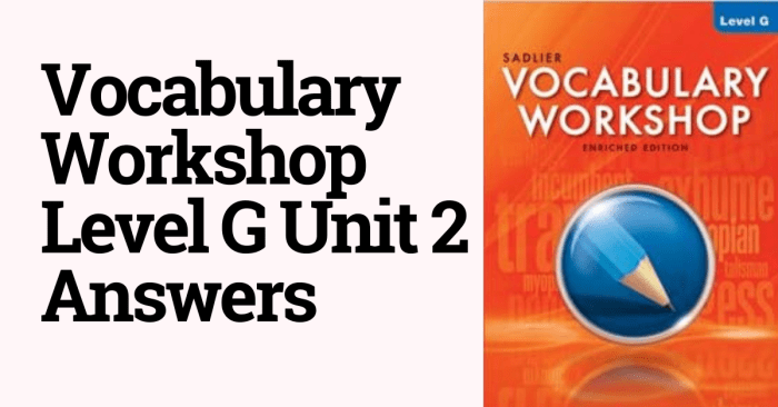 Sadlier vocabulary workshop level g answers unit 2